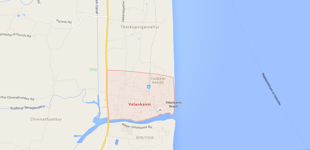 Location of Velankanni